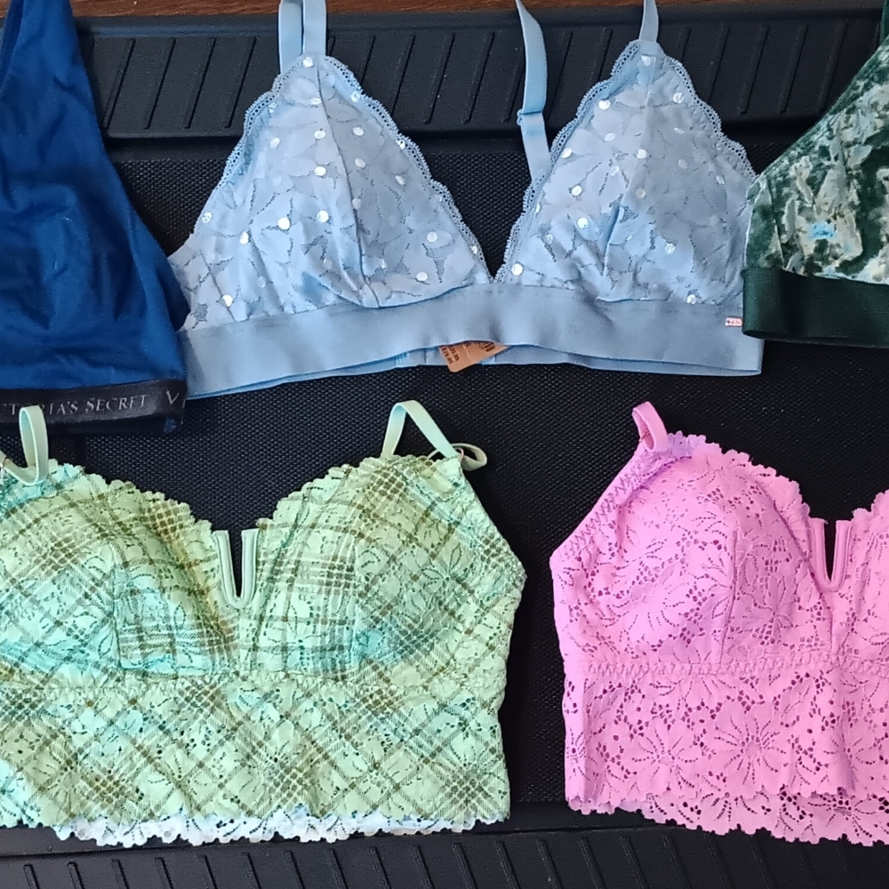 Pink bralettes